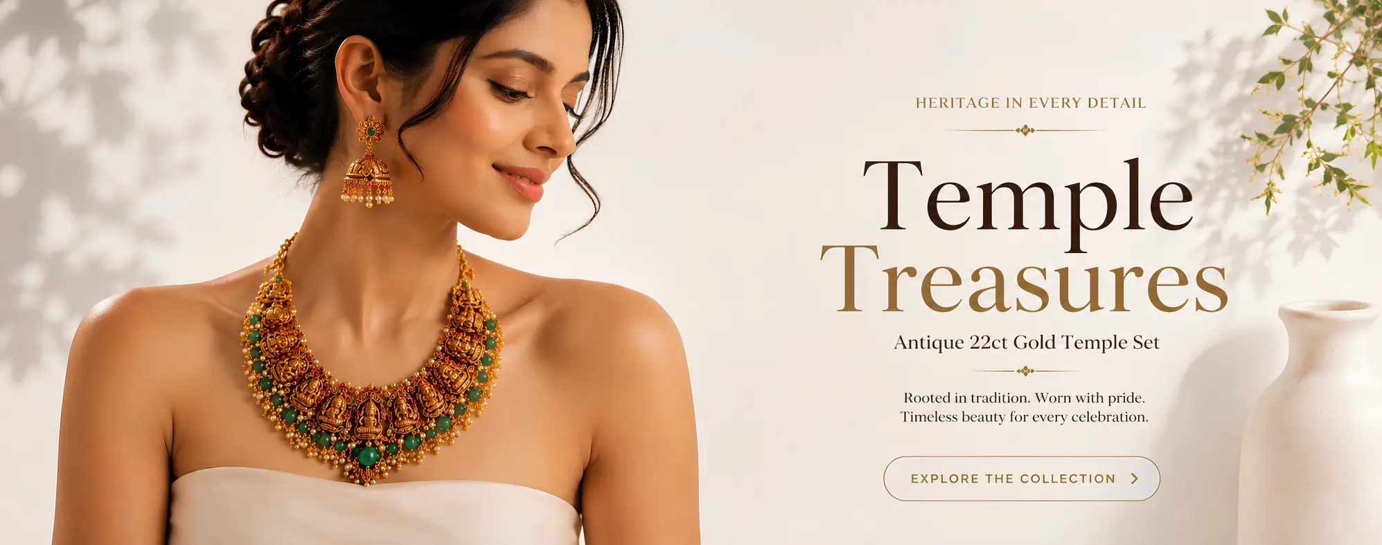 Temple Treasures — antique 22ct gold temple necklace set at Solitaire Jewellery Boutique